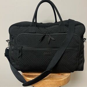 Vera Bradley Black Quilted Weekender Travel Bag